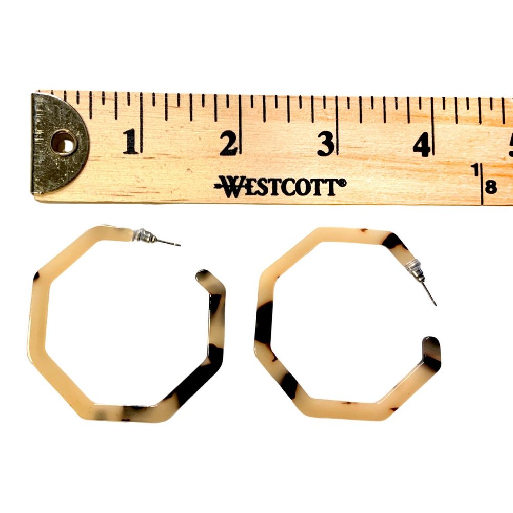 Tortoise Hoop Earrings - Picture 2 of 2